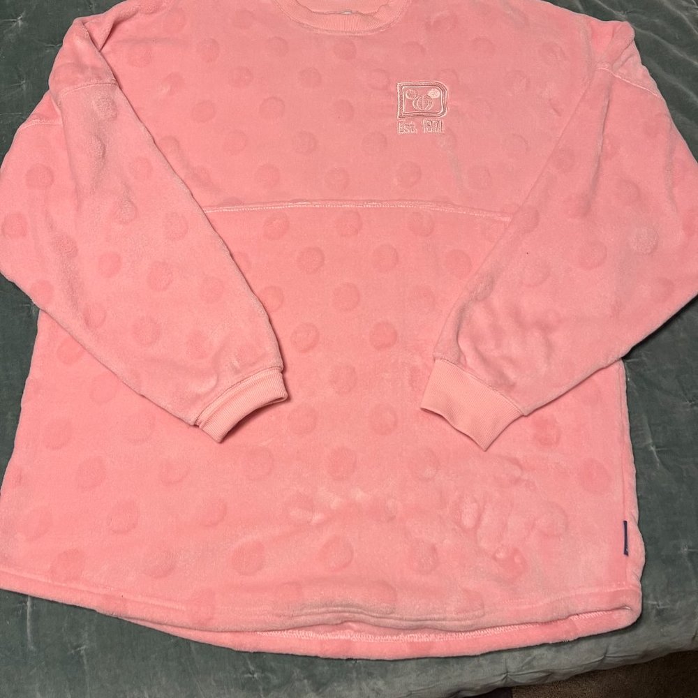 Disney Brand Oversized Women's XL SweatShirt in Pink with raised polka dots
